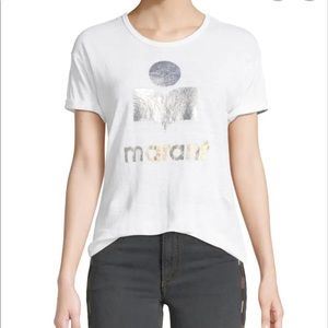 Isabel Marant Koldi Metallic Logo Linen Tee